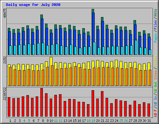 Daily usage for July 2020