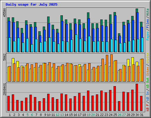 Daily usage for July 2025