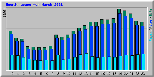 Hourly usage for March 2021