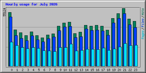 Hourly usage for July 2026